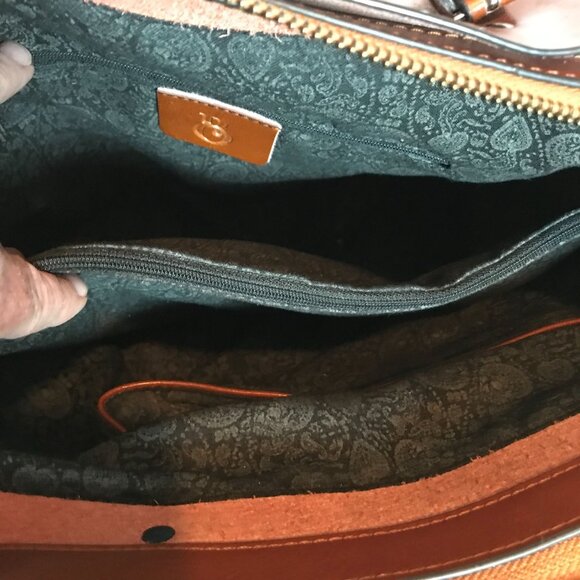 Brown Shoulder Handbag Faux Leather Tote Bag Zip Top - Picture 5 of 10